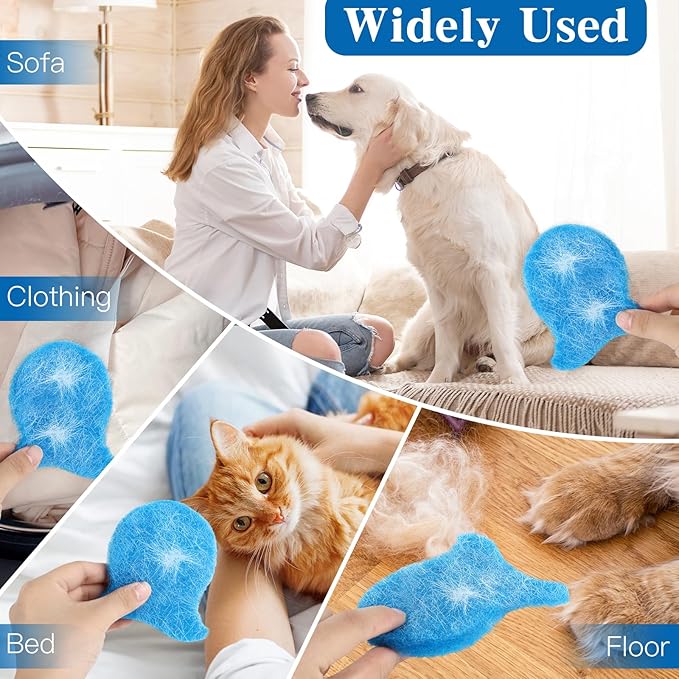 12PCS Pet Hair Remover for Laundry, Reusable Laundry Pet Hair Catcher, Soft Fish Shape Pets Hairs & Lint Catcher for Washing Machine, Dryer, Washer, Bedding, Clothes (Blue)