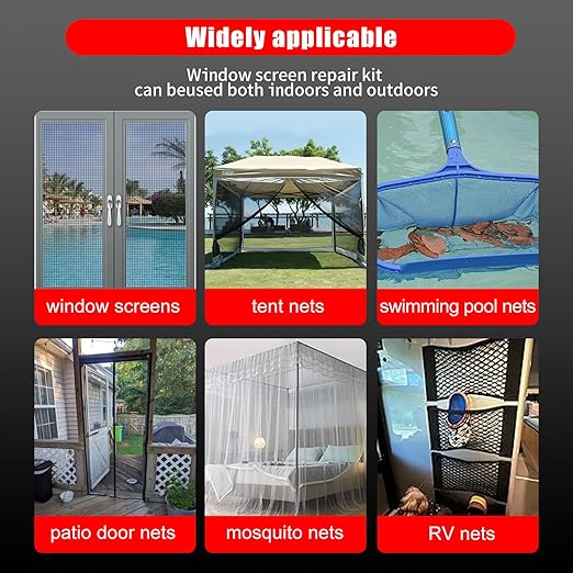 Super Strong Adhesion Screen Repair Tape Replacement Kit, Made of 3M, Screen Tape Mesh Repair for Window Screen and Screen Door Tears Holes, Grey 1.97In X 6.57Ft