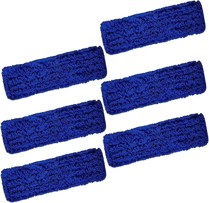 KLEEN HANDLER 6 Pack of 18 Inch Microfiber Dust Mop, Large Washable Commercial Mop Head Replacement, Sweeper, Janitorial Dust Mops, Blue