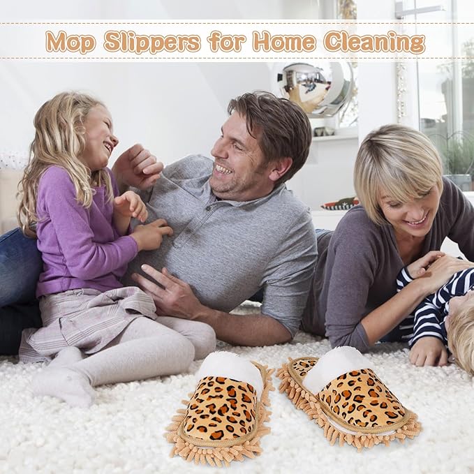 Microfiber Mop Slippers House Floor Dusting Slippers for Kitchen Office (Women 7-9/Men 5-7)