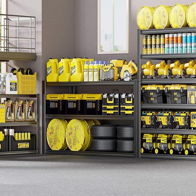65" W Garage Shelving Heavy Duty, 6 Tier Garage Shelves, Adjustable Storage Shelving Unit, Commercial Metal Shelf for Warehouse, Pantry, School, Shop, 2 Pack