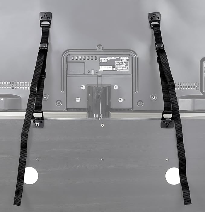 Mount-It! Safety Straps for TV, Furniture, Bookcase, Dresser and TV Stands - Anti-Tip Strap Television Anchor Kit for Baby Proofing, Earthquake Protection, 2 Pack, Mounting Hardware Included