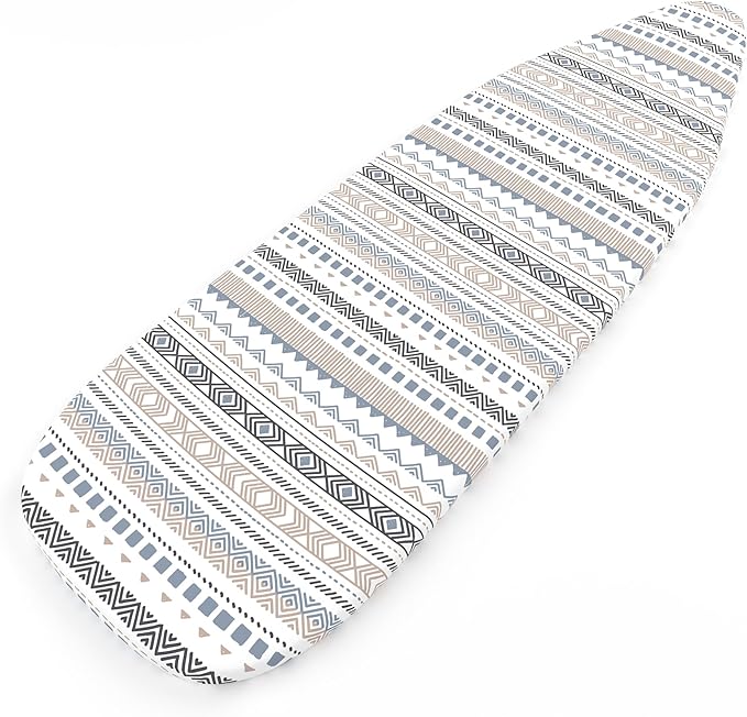 Encasa XO Ironing Board Cover and Pad 42"x14" - Thick 3mm Felt Padding, Drawstring Tightening & Lock, Easy Fit, Scorch & Stain Resistant, Fits Medium Ironing Board - Aztec