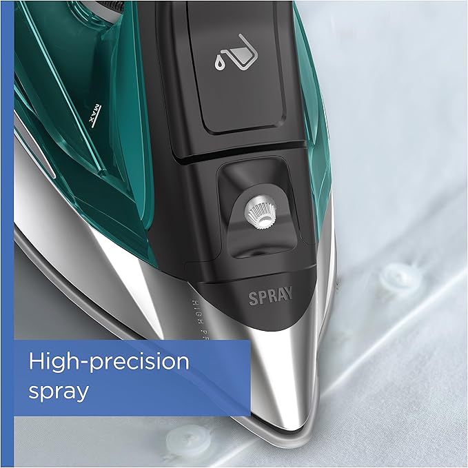 Rowenta Pro Master Stainless Steel Soleplate Steam Iron for Clothes, 210 g/min, 400 Microsteam Holes, Cotton, Wool, Poly, Silk, Linen, Nylon, 1775 Watts Iron Steamer for Clothes, Powerful Steam DW8360