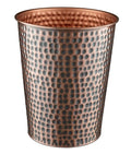 Monarch Abode Handcrafted Metal Wastebasket Trash Can for Home Office Bedroom, Decorative Wastebasket, Modern Bathroom Decor, Durable, Hand Hammered, Antique Copper Finish