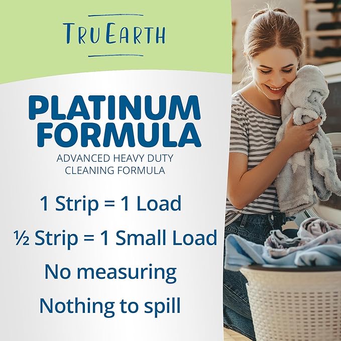 Tru Earth Platinum - Heavy Duty Laundry Detergent Sheets - Up to 768 Loads (384 Count), Fragrance Free - Ultra-Concentrated - Eco-Friendly Laundry Sheets