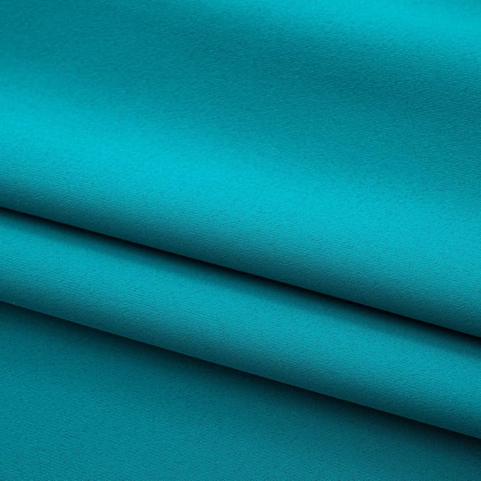 Pickluc Teal Cafe Curtain 30 Inches Length, Rod Pocket Small Kitchen Half Window Curtain, Short Blackout for Small Window, 30" Wide and 30" Long, 2 Panels