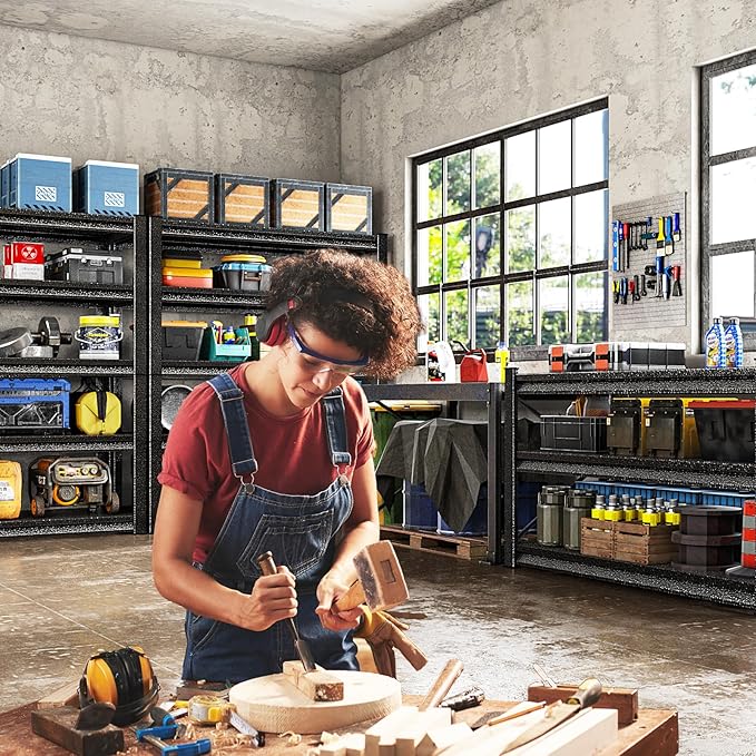 48" W Garage Shelving Heavy Duty，3000LBS Loads Adjustable Garage Storage Shelves,5-Tier Metal Storage Racks and Shelving Units, Utility Rack Shelves,48”W x 24”D x 78”H,Silver