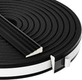 QDiShi 196" Wedge-Shape Weather Stripping Door Seal Weatherproof Foam Seals Self Adhesive Insulation Anti-Collision Strip Soundproofing Frame Insulation Tape Fits 0.13-0.31" Gaps(Black)
