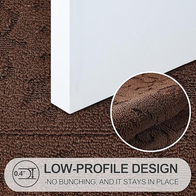 FONEYI Indoor Door Mat 20" x 32", Dirt Trapper Door Mats Non-Slip Entryway Rugs Washable, Absorbent Resist Dirt Welcome Mat, Low Profile Inside Floor Mats for Front Back Door and Entryway, Coffee
