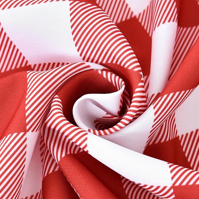 Classic Gingham Plaid Tablecloth Fabric - Rectangular 58x102 Inch Water Resistant Checked Table Cloth for Indoor/Outdoor Use - Table Cover for Kitchen, Picnics, Gardens, and Parties