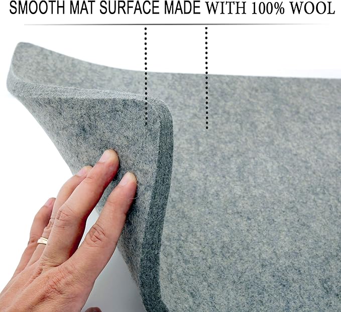 Wool Pressing Mat - 9" x 9" Quilting Ironing Pad - 100% New Zealand Felted Wool Iron Board for Quilters, Great for Quilting & Sewing Projects by Savina
