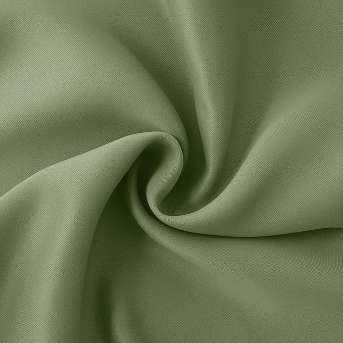 BGment Olive Green Blackout Curtains 63 Inch Length for Bedroom - Rod Pocket Thermal Insulated Room Darkening Drapes for Living Room Office, 52 x 63 Inch, 2 Panels