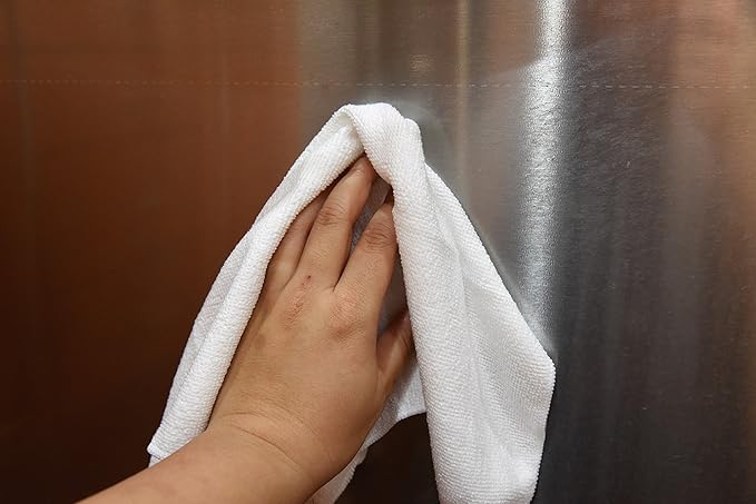Tricol Clean Professional Extra-Thick Microfiber Cleaning Cloth 12 Pack White (16IN x 16IN, 300GSM, Commercial Grade All-Purpose Microfiber Highly Absorbent, LINT-Free, Streak-Free Cleaning Towels)