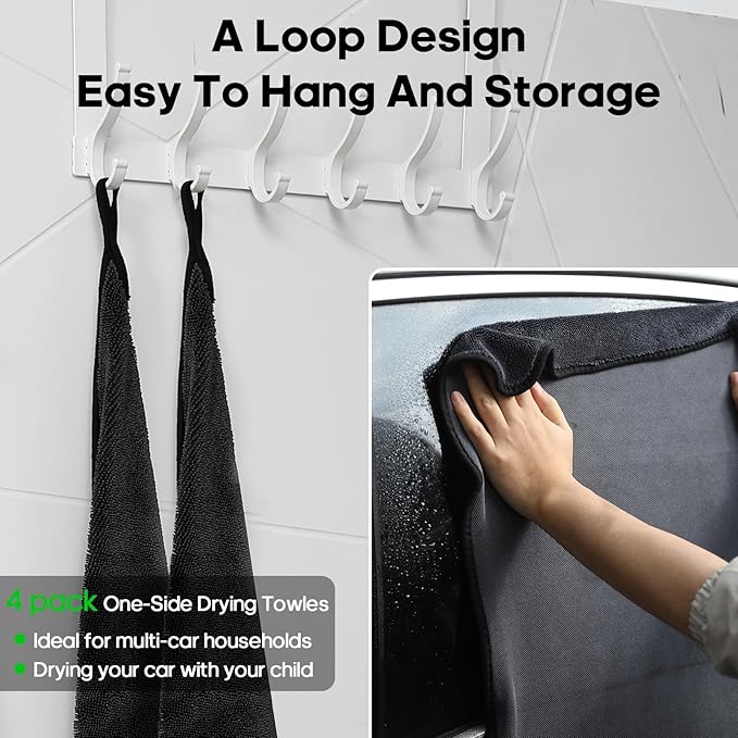 PBHEPJ 4 Pack Microfiber Towels (36"x 24") Extra Large Ultra Absorbent Drying Towel for Cars and Trucks, Without Streaks, Scratches, or Water Spots