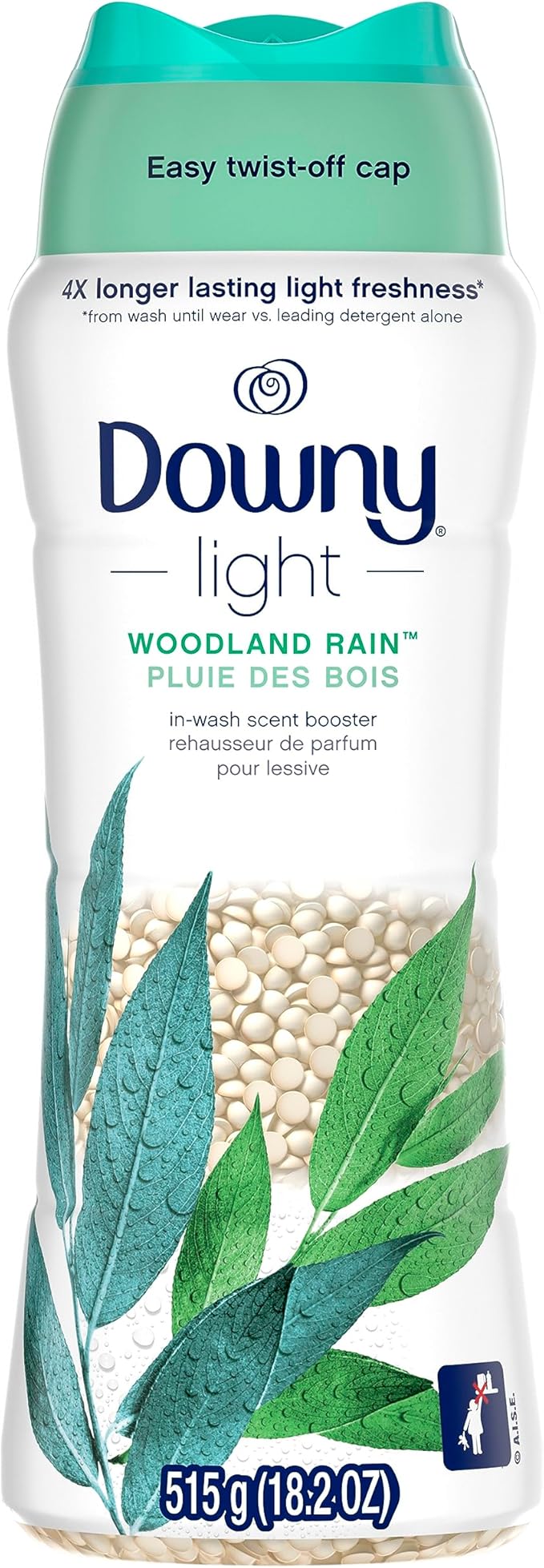 Downy Light Laundry Scent Booster Beads for Washer, Woodland Rain, 18.2 oz, with No Heavy Perfumes