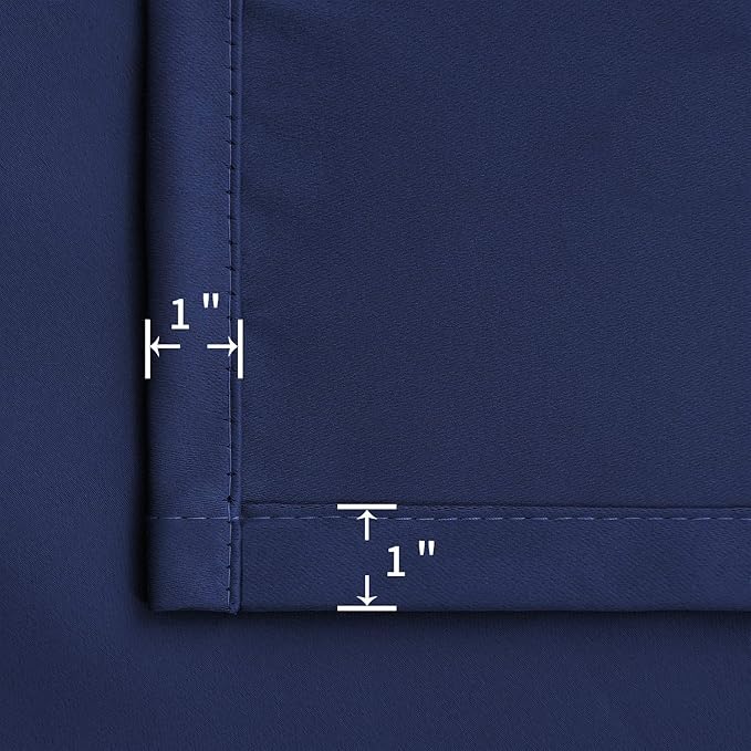 BGment Rod Pocket Blackout Curtains for Bedroom - Thermal Insulated 70 Inches Width Room Darkening Curtain for Living Room, 70 x 63 Inch, 2 Panels, Navy Blue