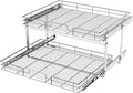 LOVMOR 2 Tier Individual Pull Out Cabinet Organizer 30" W x 21½" D, Slide Out Kitchen Cabinet Storage Sliding Shelves