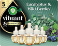 Air Wick Plug In Scented Oil Refills, Eucalyptus + Berries, Air Fresheners for Home Long Lasting, Room Fresheners,Air Freshener Plug In, Essential Oils, Home Essentials for Small&Large Spaces,5 ct