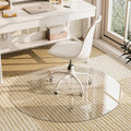GLSLAND Round Tempered Glass Floor Mat - 55" Office Chair Mat for Carpet Clear Glass Mat 1/5" Thick for Hardwood Floor/Carpeted Floors