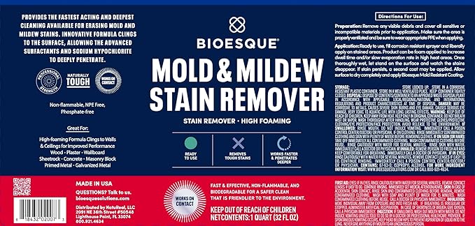 Bioesque Mold & Mildew Stain Remover, 1 Gallon (Pack of 1)