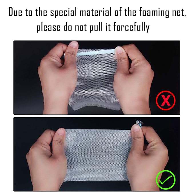 Cobahom Soap Bag 6 Pack 6 x 3.5 Inch Mesh Foaming Net Soap Sack Bags Soap Saver Pouch Net Bags with Drawstring for Bath & Shower （Blue）