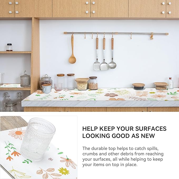Bulk Shelf Liner 18 Inch x 16 Feet Cupboard Liner Shelving Paper for Cabinets and Drawers Pantry Shelf Liners for Kitchen Cabinets Non-Adhesive