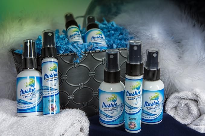 Flushie Pre-Toilet Spray for Travel Size Toiletries - Bathroom Spray Deodorizer for Toilet - Poop Odor Eliminator