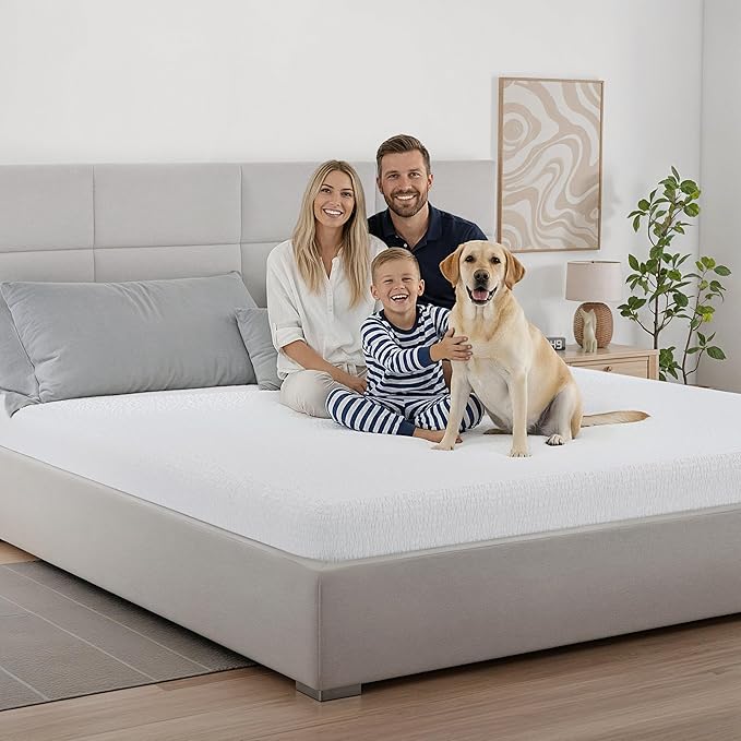 PAULATO BY GA.I.CO California King Waterproof Mattress Protector – Mattress Cover for Cal King Size Bed – Soft Noiseless Hypoallergenic Machine Wash – Water Proof Protector with Elastic Skirt