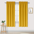 DWCN Blackout Curtains Room Darkening Thermal Insulated Bedroom Curtains Window Curtain Panels, 42 x 63 inches Long, Set of 2 Yellow Rod Pocket Drapes