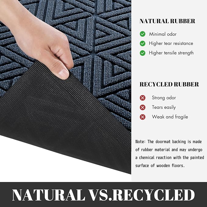 Yimobra Large Door Mat 36x24, All-Weather Waterproof Non-Slip Welcome Matt Outdoor, Heavy Duty Non Slip Doormat for Entryway for Patio and Garage Indoor, Easy Clean, Blue