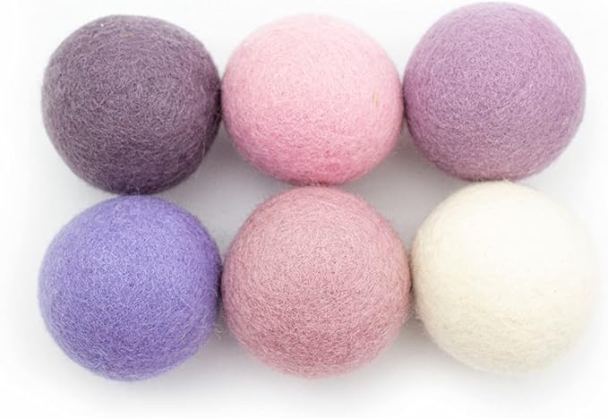 Friendsheep Wool Dryer Balls, Organic Reusable Fabric Softener Alternative for Laundry, Handmade, Fair Trade, Hypoallergenic, Eco-Friendly, Plastic-Free (6 Pack XL - Lavender Bliss)