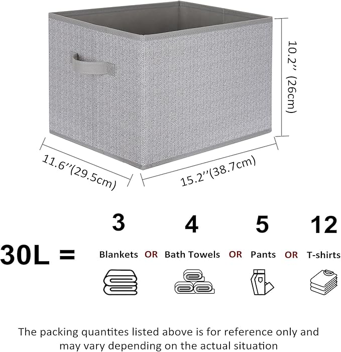 WUIKE Closet Storage Bins, Trapezoid Storage Boxes with Handles, Fabric Storage Baskets for Organizing Clothes, Sheets, Blankets, Decorative Storage Bins (Dark Gray, Extra Large)