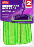 HOMEXCEL Microfiber Mop Pads Compatible with Swiffer Wet Jet,Reusable Machine Washable Swiffer WetJet Mop Pad Refills, Mop Head Replacements for Multi Surface Wet & Dry Cleaning, Pack of 2