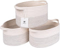 Medium and Large Woven Basket//With Handle, Used for Toys and Fabric Storage Basket used for Storing xl Storage Box, Decorative Storage Box Room 2pack (White/black line, L13×W9×H7)