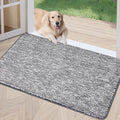 REFETONE Indoor Doormat, Front Door Mat 20"x32" Absorbent Rubber Backing Non Slip Back Door Mats, Washable Low-Profile Inside Floor Mat Door Rugs for Entryway, Resist Dirt Mud Mat for Dogs, Dark Grey
