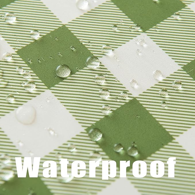 Waterproof Plaid Tablecloth Fabric - Round 90 Inch Classic Gingham Checker Table Cloth for Indoor/Outdoor Use - Buffalo Table Cover for Picnics, BBQs, and Parties