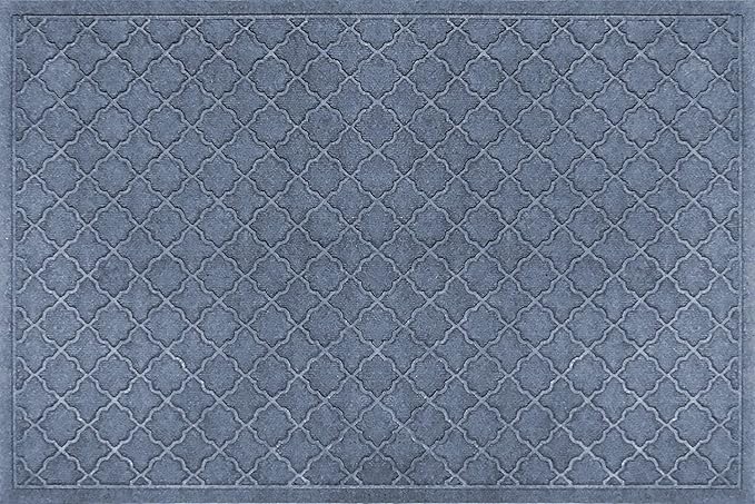 WaterHog Heavy Duty Doorway Mat, 3' x 5', Made in USA, Durable & Skid-Resistant Entryway Mat, Water-Trapping, Indoor/Outdoor Decorative Floor Covering, Cordova Collection, Bluestone