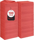 Orighty Cleaning Cloths, Shop Towels 100 Pack, Shop Rags Reusable, Microfiber Cleaning Rags Bulk for Cars, Multi-Purpose Lint Free Towels for Automotive, Mechanic, Kitchen, 11.5’’ x 11.5’’, Red