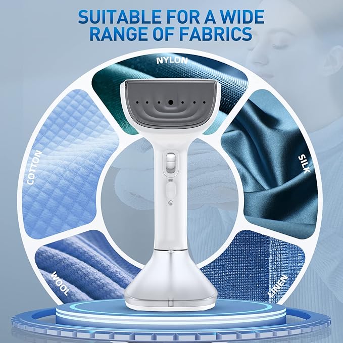 Steamer for Clothes - 1800W Powerful Steam, 2 Modes for Wet and Dry Ironing, 20-Second Fast Heat-up,Detachable Water Tank with Heat-Resistant Gloves -Removing Wrinkles.Only for 120V Countries.White