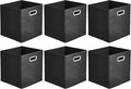 Amazon Basics Collapsible Cube Storage Organizer Bins, 6-Pack, 10.5 x 10.5 x 11 inches, Black