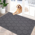 FONEYI Indoor Door Mat, Entrance Rug 24" x 36" Non-Slip Rubber Backing, Machine Washable Entry Rug, Low Profile Absorbent Dirt Trapper Doormat Inside Floor Mats for Entryway, Grey