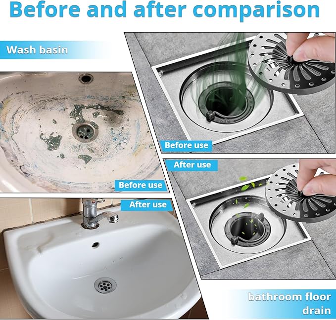Drain Cleaner, Foaming Drain Cleaner and Deodorizer, Sink Cleaning Foam, Drains Clog Remover for Kitchen Bathroom Drains, Sinks, Tubs (2PCS)