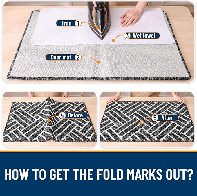 OLANLY Large Indoor Door Mat, 71x47 Inch, Dirt Resistant and Absorbent, Non-Slip Rubber Backing Floor Mats, Easy Clean Low-Profile Doormat for Entryway, Front Door, and Inside Entrance, Black