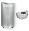 Alpine Half Round Trash Can Open Top - Modern 12 Gallon Stainless Steel Space Saving Indoor Commercial Trash Can, Narrow Garbage Can for Bathroom. Office, Lobby and Business.