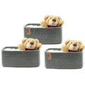 COMFY-HOMI 13" x 8.5" x 5.1"Storage Baskets for Organizing | Cotton Rope Woven Basket | Toy Storage Bin Box | Basket for Shelves, Closet Organizer Bin, Decorative Closet Shelf, 3 Pack, Green