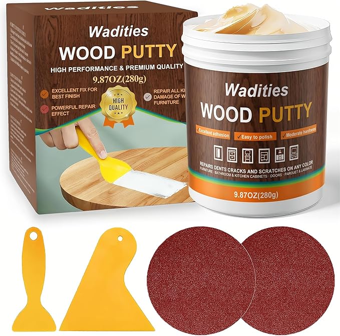 Natual Wood Filler, Natual Wood Putty, Paintable Stainable Wood Repair Putty, 9.87 Ounce Wood Furniture Repair kit, Quickly Repair Wood Cracks and Holes on Wooden Floor Furniture (Natual)
