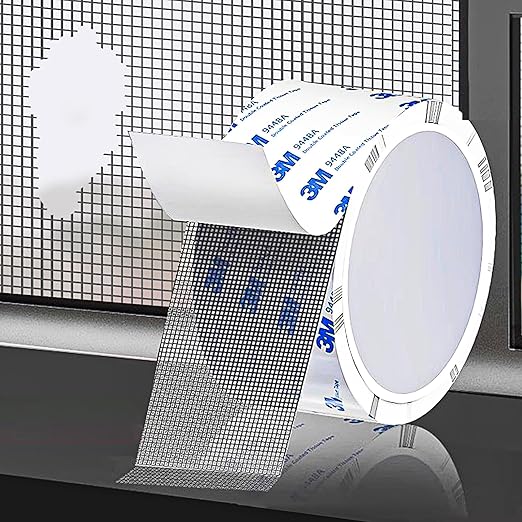 Super Strong Adhesion Screen Repair Tape Replacement Kit, Made of 3M, Screen Tape Mesh Repair for Window Screen and Screen Door Tears Holes, Grey 1.97In X 6.57Ft