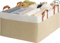GRANNY SAYS Storage Baskets for Shelves, Closet Organizer Bins, Clothes Storage Bins with Metal Frame, Extra Large Baskets for Organizing and Storage, Collapsible, Khaki, 2-Pack