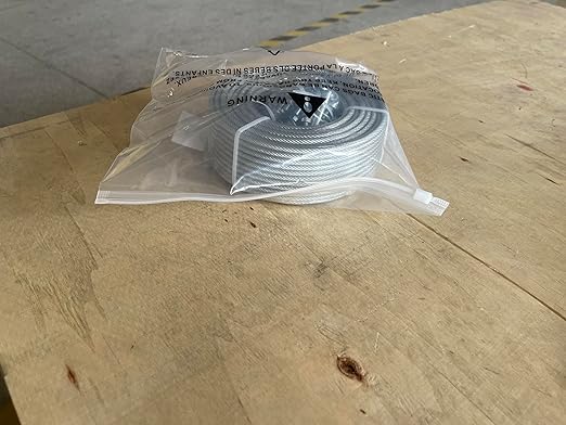 3/16" Wire Rope Kit, 100Ft PVC Coated Steel Cable Guide Wire Tensioner Strainer Kit w/ 7×7 Strand Core Steel Wire for String Light Hanging Kit/Decking & Stair Railings/Shade Sails/Clothes Line